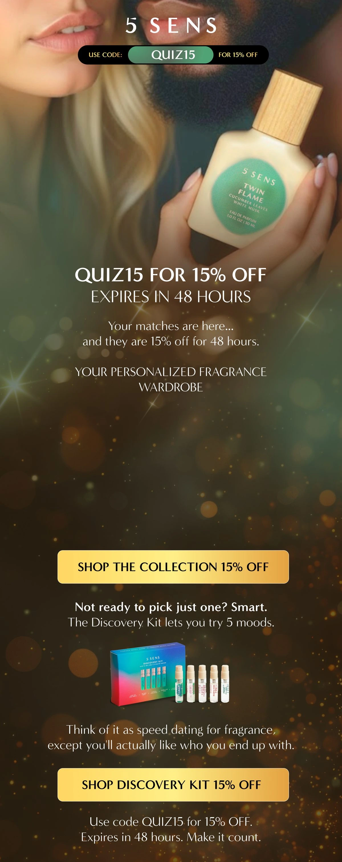 5 SENS Quiz matches: first follow-up email design