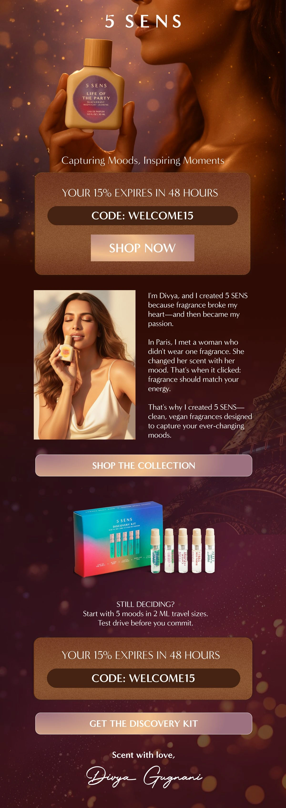 5 SENS Welcome: founder story email design