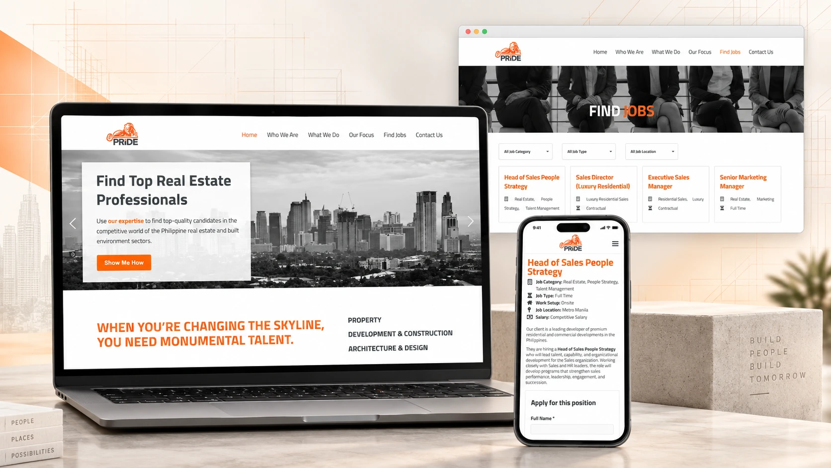 Pride Consulting: Original mockup