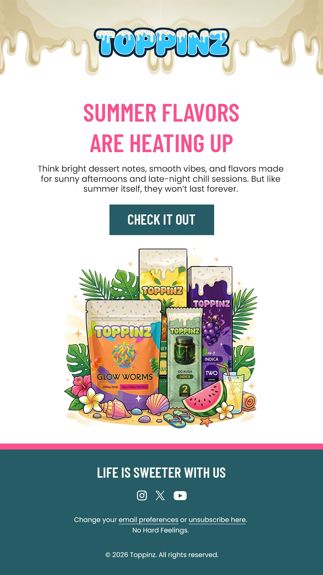 Toppinz Seasonal Drops email design